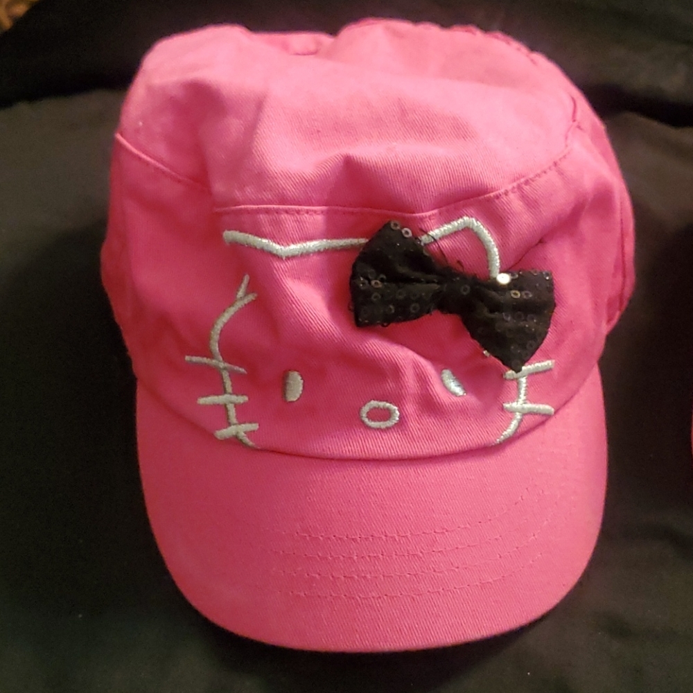 2 Vintage Hello Kitty Little Girl Hats! Size 4-16